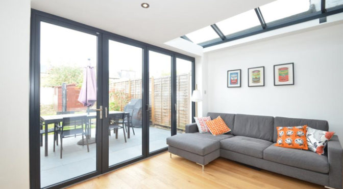 Solarlux Bifold Doors & contemporary lean-to roof in Windsor and Berkshire