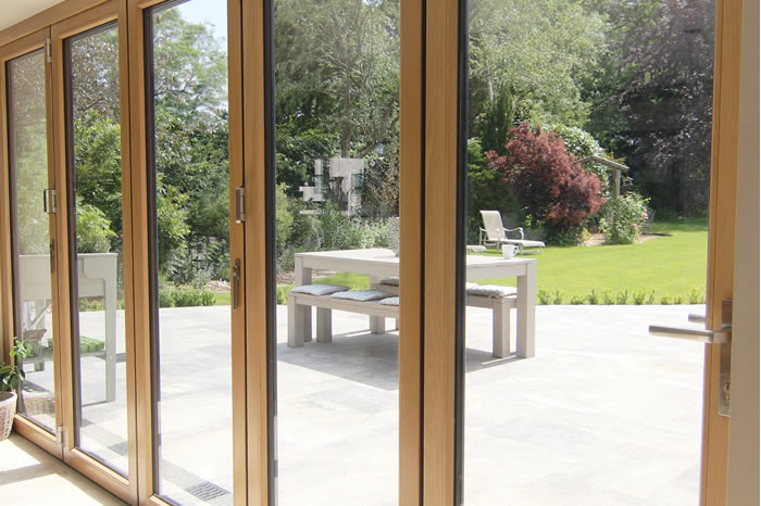 17-Solarlux SL67 Oak Interior bifold doors, Cranleigh, Surrey