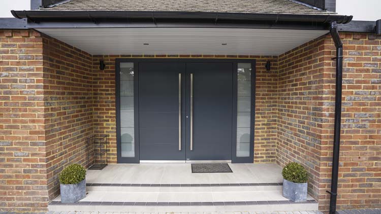 Aluminium Double Door with Sidelights – Pirnar Optimum Model 8211, Weybridge