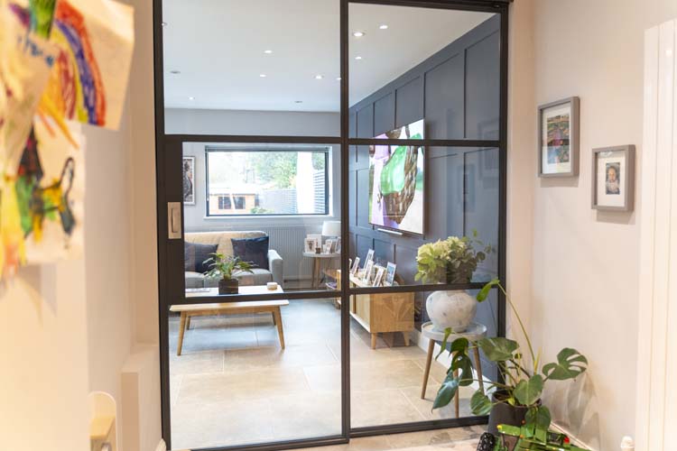 Aluspace Internal Steel Look Sliding Door, Hampton, London