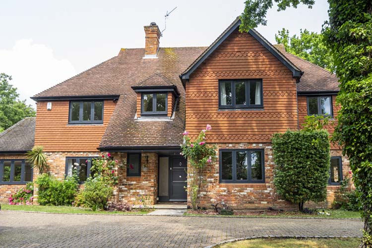 Bespoke uPVC casement windows in anthracite grey