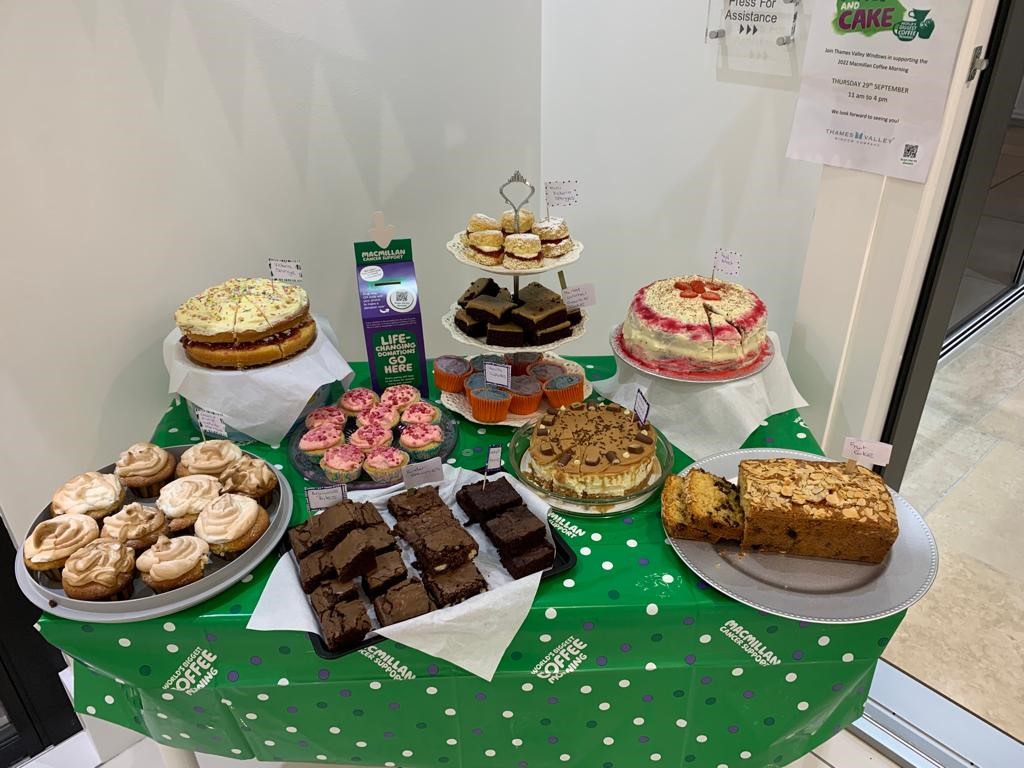 Thames Valley Windows Great Bake Off for 2022 Macmillan Coffee Morning