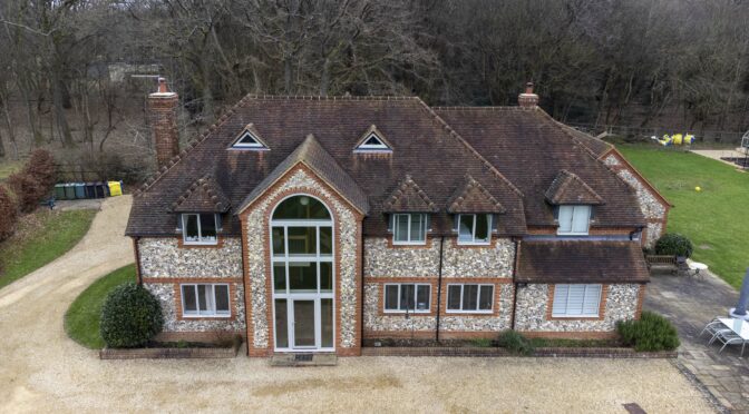 Bespoke Curtain Wall Glazing for Triple Height Entrance and Heritage 47 windows, Detached House & Annexe, Watlington