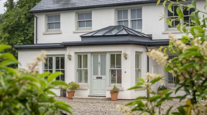 Beautiful bespoke timber windows installed throughout a luxury countryside home in Curridge