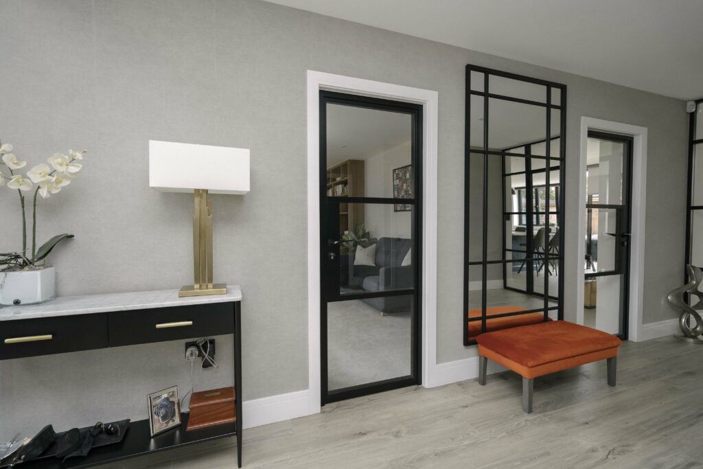 Black 1920’s internal doors with glass, Cobham