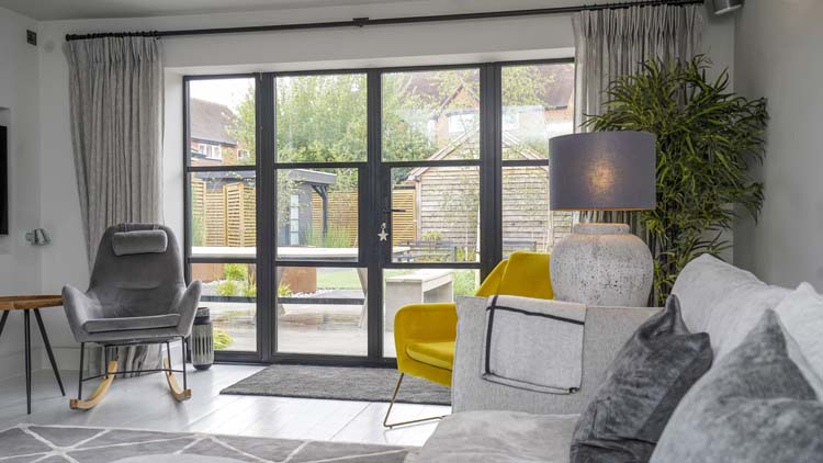 Black Aluminium Heritage French Doors for Pub Renovation, Pangbourne.