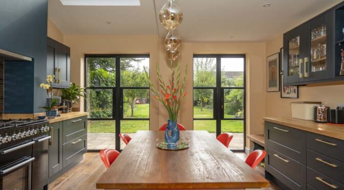 Black Art Deco French Door Installation in Winnersh near Reading in Berkshire