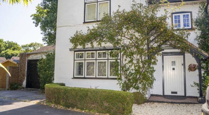 Black Frame and White Timber Alternative Tudor Windows for Character Cottage, Yateley