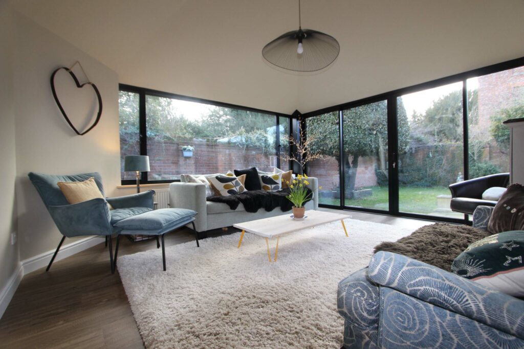 Black Warm conservatory Roof interior
