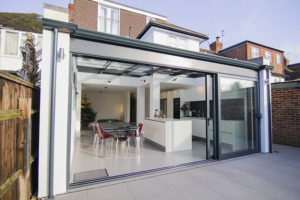 Contemporary Aluminium Conservatory, Glazed Glass Extension, Kingston, Surrey