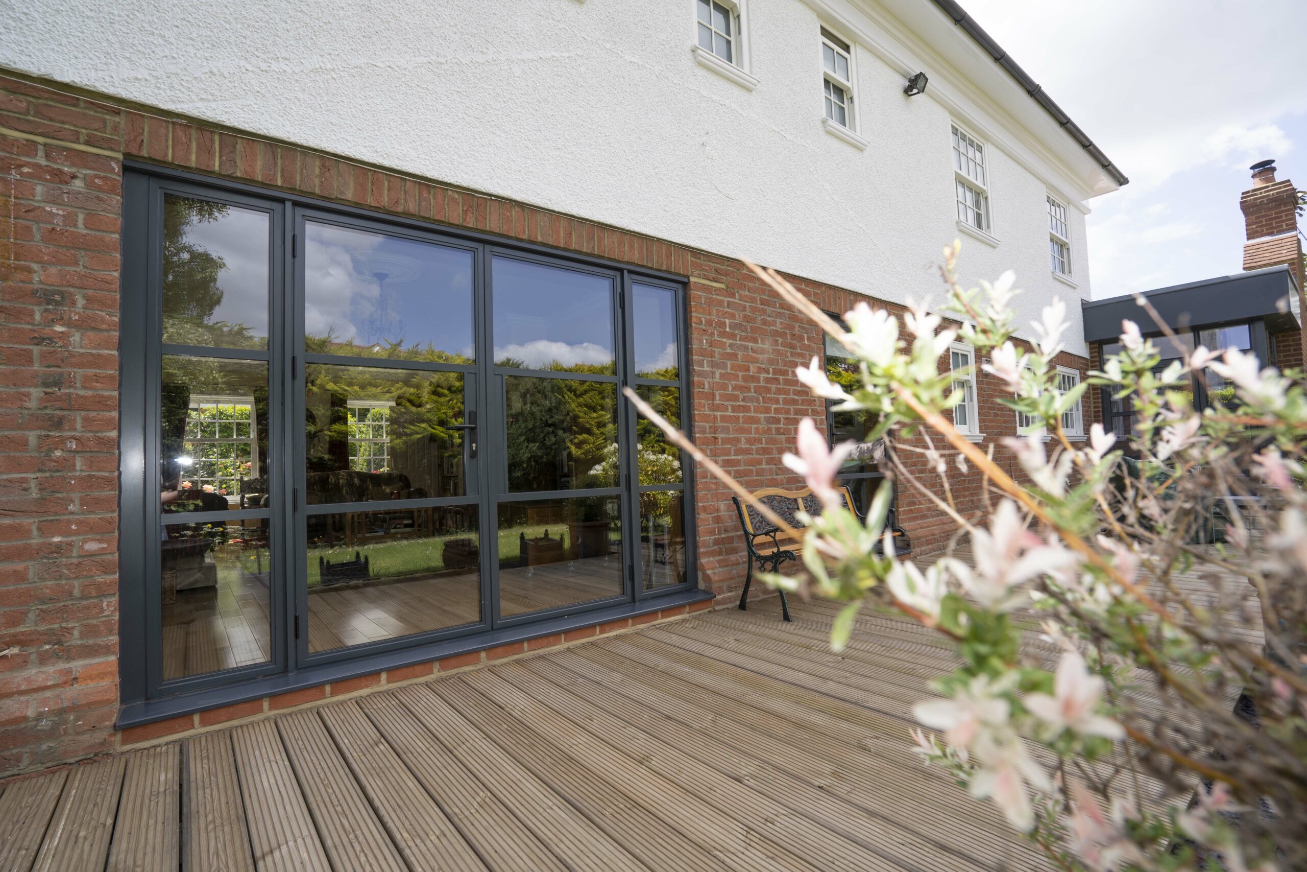 Dark Grey French Patio Doors, Detached Mock Georgian Home, Windsor