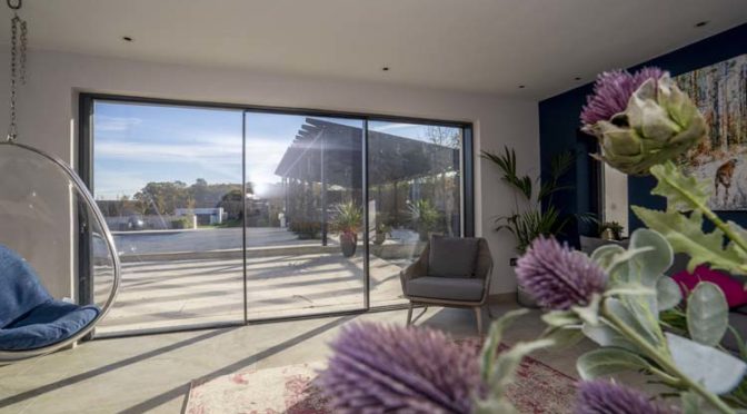 Flush Aluminium Windows and Frameless Sliding Doors, transform Bungalow Renovation, High Wycombe.