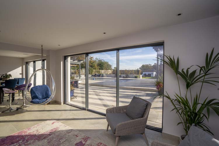 Flush Aluminium Windows and Frameless Sliding Doors, transform Bungalow Renovation, High Wycombe