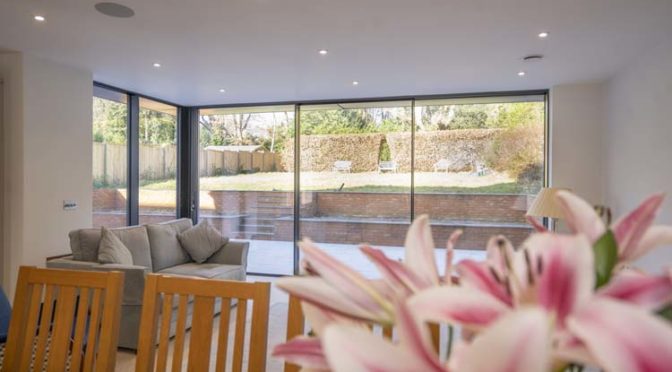 Frameless Sliding Doors for Modern New Build Home, Farnham