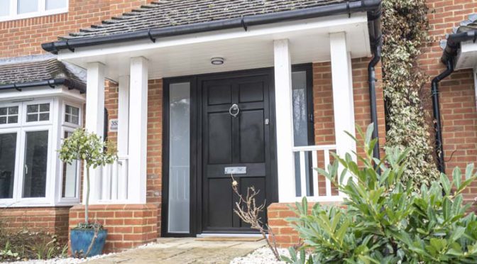 Front Door with Sidelights, Evolution Stormproof Maple, Wokingham