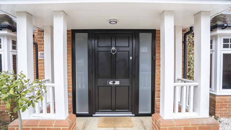 Front Door with Sidelights, Evolution Stormproof Maple, Wokingham