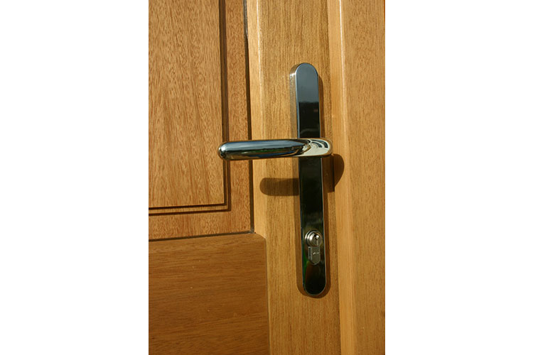 Hardwood Timber Front Door Chrome Handle