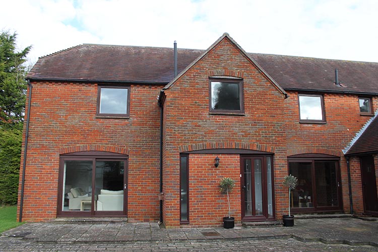 Before Image - Brown wooden windows