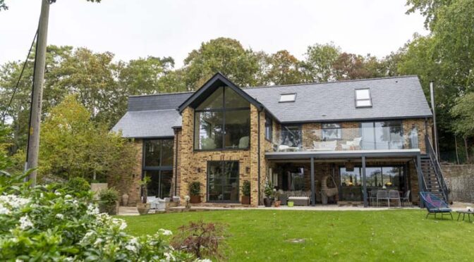 Contemporary house with large glass windows Goring Gap Oxfordshire