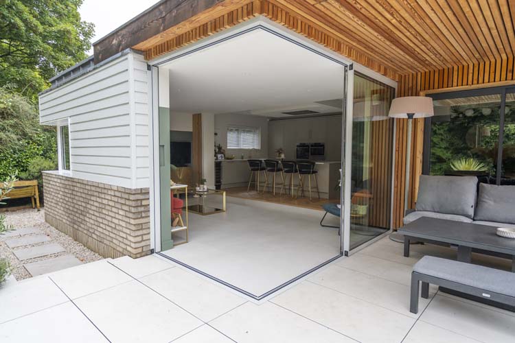 Aluminium patio doors maximising natural light in a contemporary home
