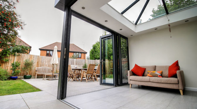 Orangery with Solarlux Bi Folds Fleet Hampshire