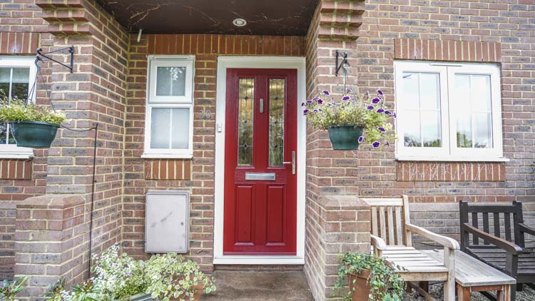 red front door