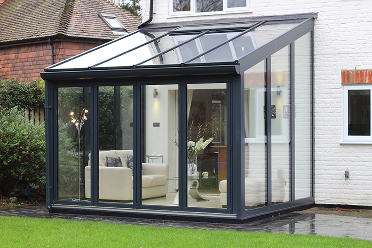 Lean to style conservatory with flat roof ideal for smaller homes