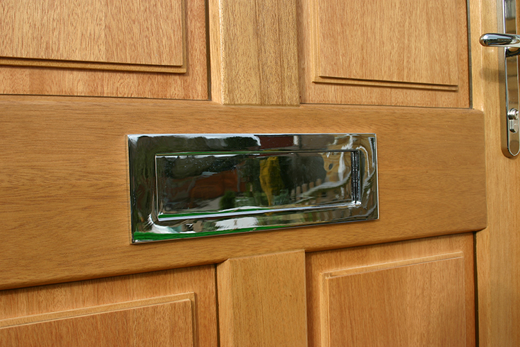 Timber Front Door Chrome Letterbox
