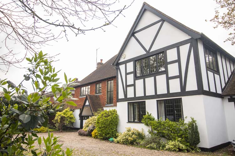 Black and white aluminium windows