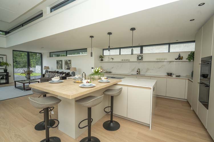 Triple glazed kitchen windows improving energy efficiency and insulation