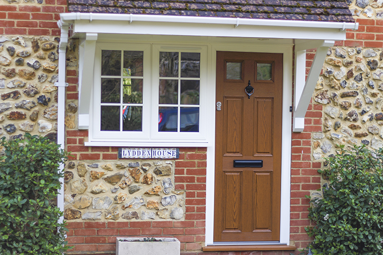 White Grained Rustique Windows with Georgian Bars and Apeer Oak Front Door, Wokingham, Berkshire