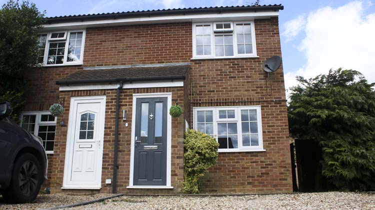 Slate Grey Composite Front Door & Georgian Windows in Sandhurst, Berkshire