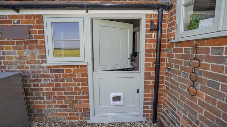 Wooden Stable Door with Cat Flap for Country Home, Newbury