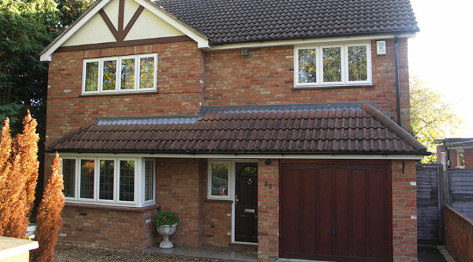 Halo Rustique Casement Double Glazed uPVC Windows and Rosewood Composite Front Door, Chineham, Basingstoke, Hampshire