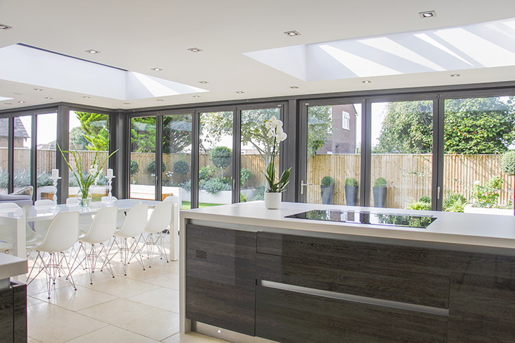 kitchen with bifolding doors