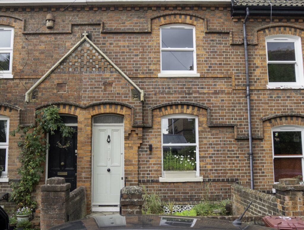 Victorian sash windows with glazing bars in traditional style home