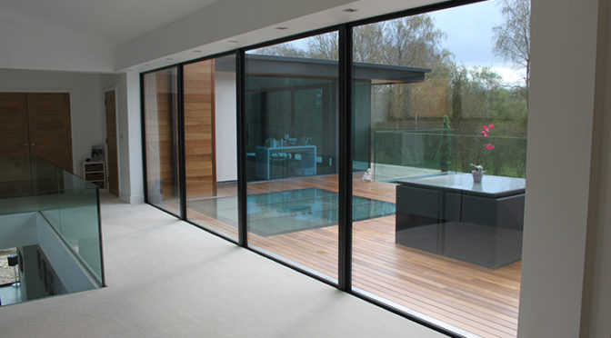 Contemporary Aluminium Windows, Bi-Folding Doors & Large Sliding Doors with Pocket Frame, Headley, Berkshire