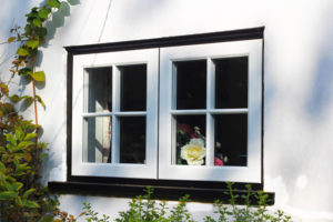 Black & white Tudor style Evolution Storm 2 lipped casement windows, Datchet, Berkshire